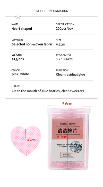 200 Pcs Glue Cotton Wipes Lint Free Pads Nail Polish Remove Wipes Cleaning Manicure Tool Gel Polish Removal Pad Paper Wipes