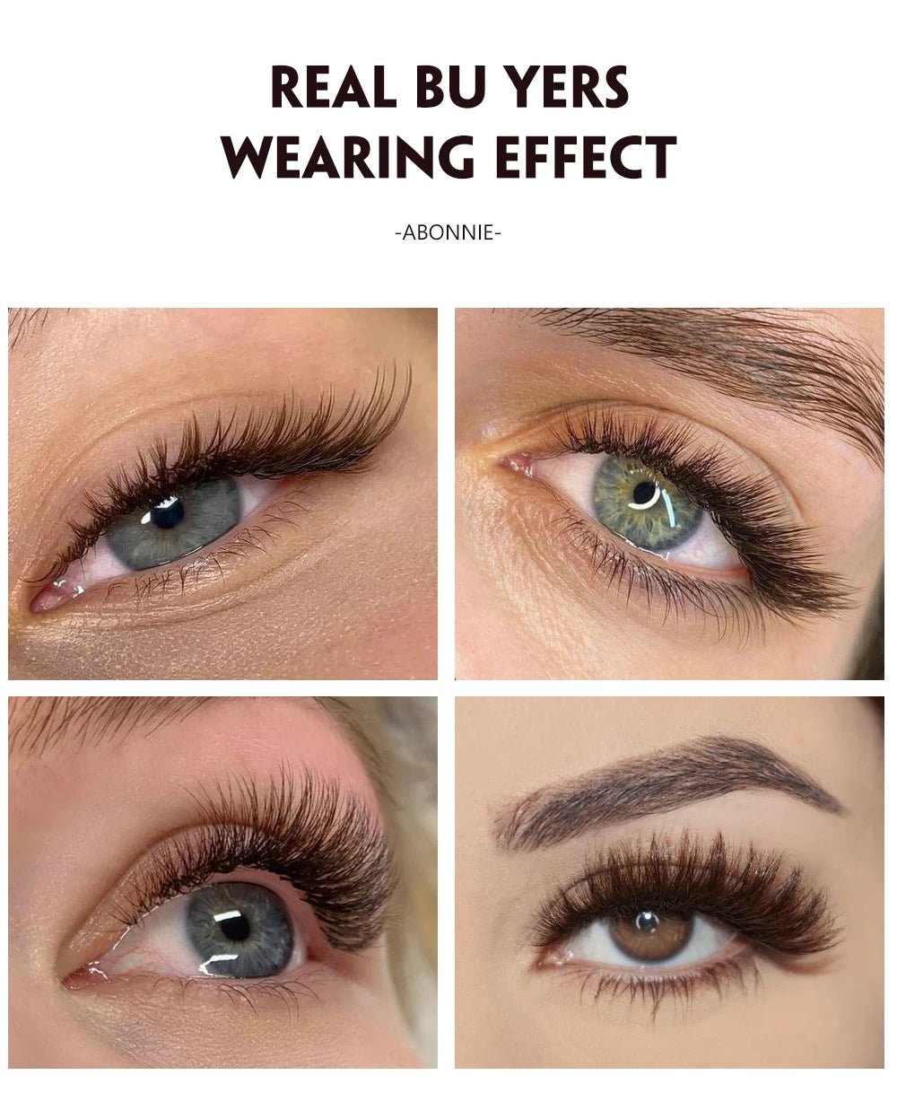 Abonnie Chocolate Dark Brown Individual Eyelash Extension 8-15mm Brown Color False Lashes Mink Eyelash Extension