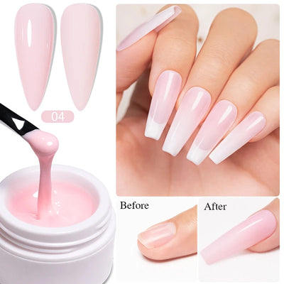 30g Dopamine Sequin Flexible 3D Gel Non Stick Hand Solid Extension Nail Gel Nude Pink White Extension Gel Rhinestone Glue Gel