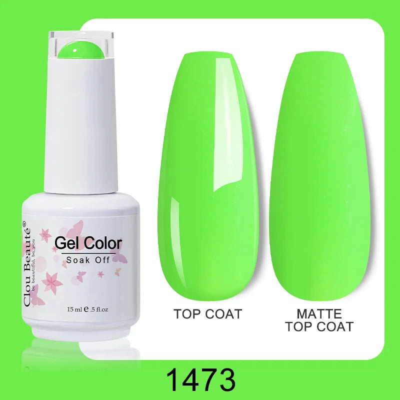 Clou Beaute Nail Gel Polish Kit 15ml Soak Off UVLED Nails Varnish Semi Permanent Nail Art Gels Lacquer Top Base Coat Gel Lacquer