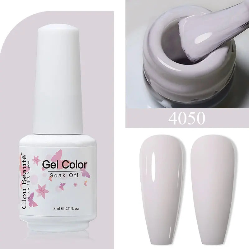 Clou Beaute 8ml Gel Polish Colorful Glitter UV Nail Gel Vernis Semi Permanent Glass Bottle Blue Green White Soak Off Gel Nail