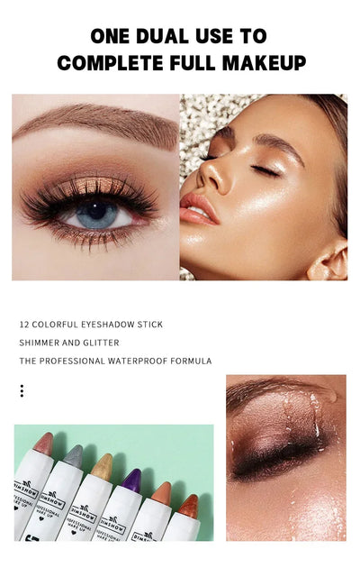 Highlighter Eyeshadow Pencil Waterproof Glitter Matte Nude Eye Shadow Lying Silkworm Makeup Pigment Cosmetics White Eyeliner Pen