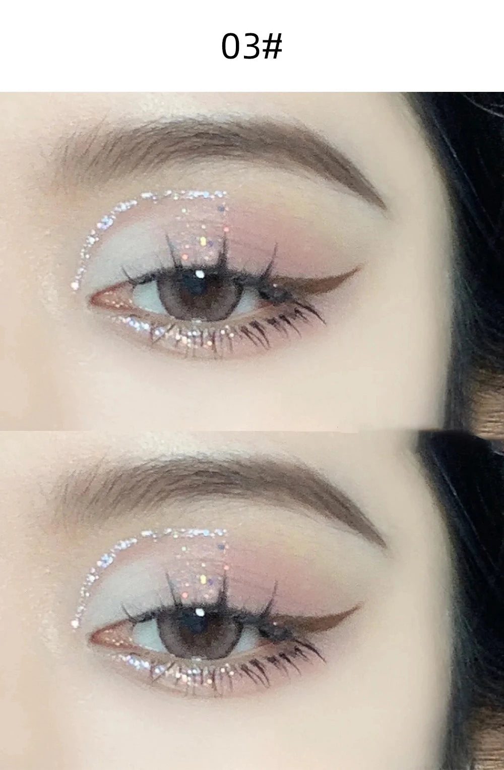 Silicone Brush Liquid Eyeshadow Pearlescent Shimmer Long Lasting Monochrome Pearly Fine Sparkling Sequins Eye Shadow Highlighter