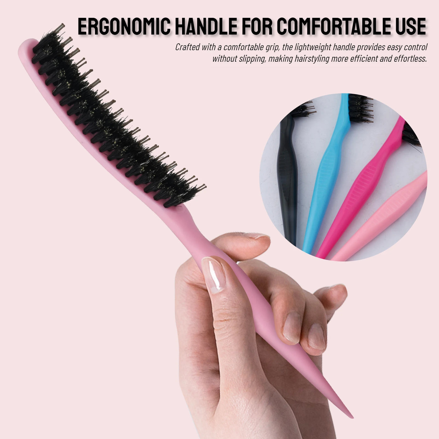 1Pcs Professional Teasing Backcomb Hair Brush - Volumizing & Lift Styling Tool for Big Hair, Updos & Wedding Styles