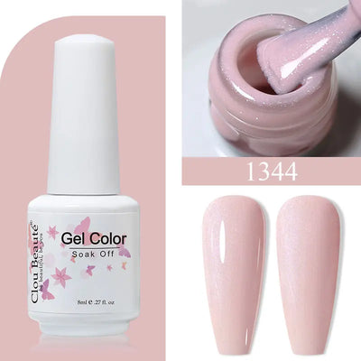 Clou Beaute 8ml Gel Polish Colorful Glitter UV Nail Gel Vernis Semi Permanent Glass Bottle Blue Green White Soak Off Gel Nail