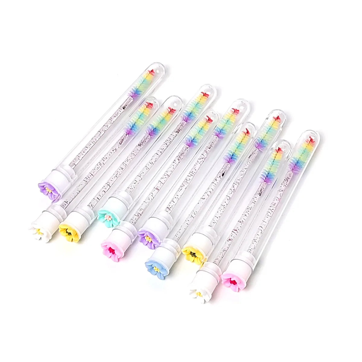 50pcs Reusable Eyebrow Brush Tubes Eyelash Brush Eyelash Mascara Wands Replaceable Dust-proof Rose Bottom Makeup Brush LAUKISS