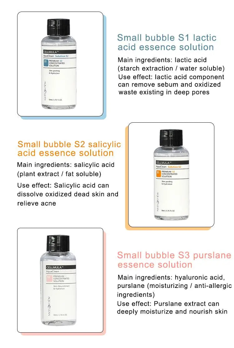 Aqua Peeling Solution Skin Clean Essence Product Serum for Hydrogen Facial Machine Face Deep Cleaning (50ml=800ml)