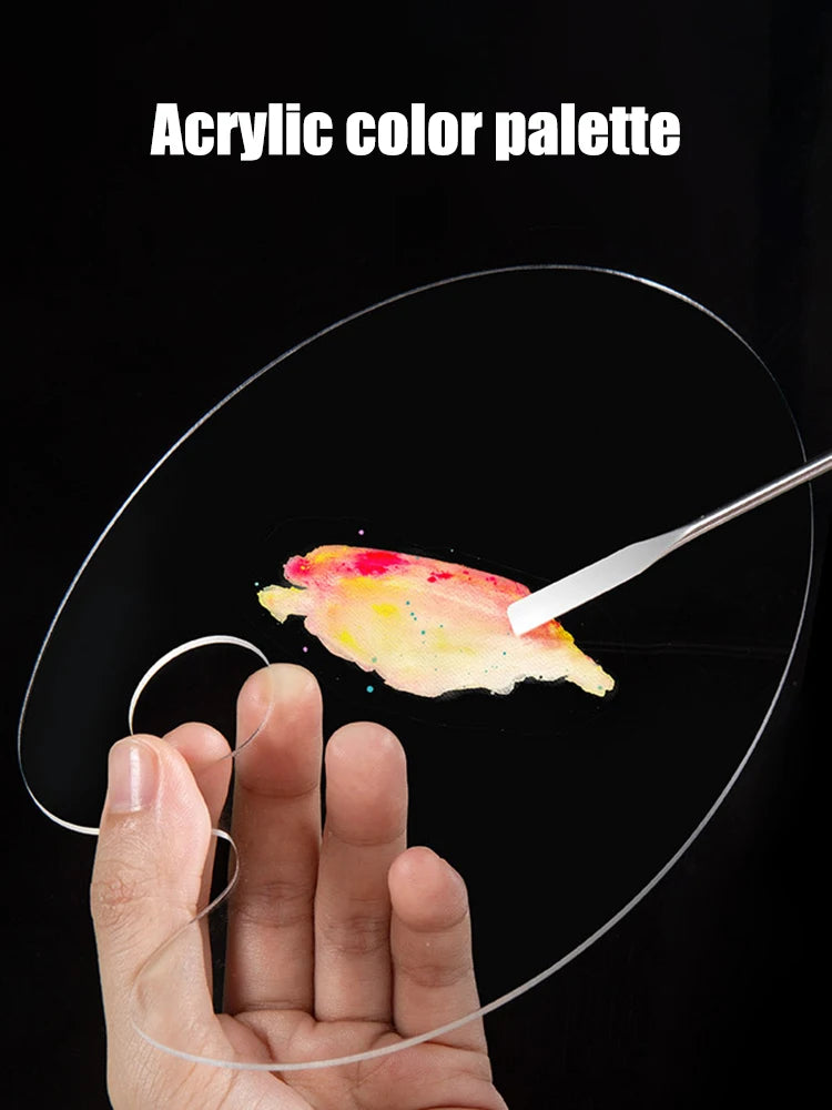 Liquid Foundation Palette Transparent Acrylic Palette Mixing Stick Makeup Painting Nail Polish Mixing Tool Palette Coloring Tool