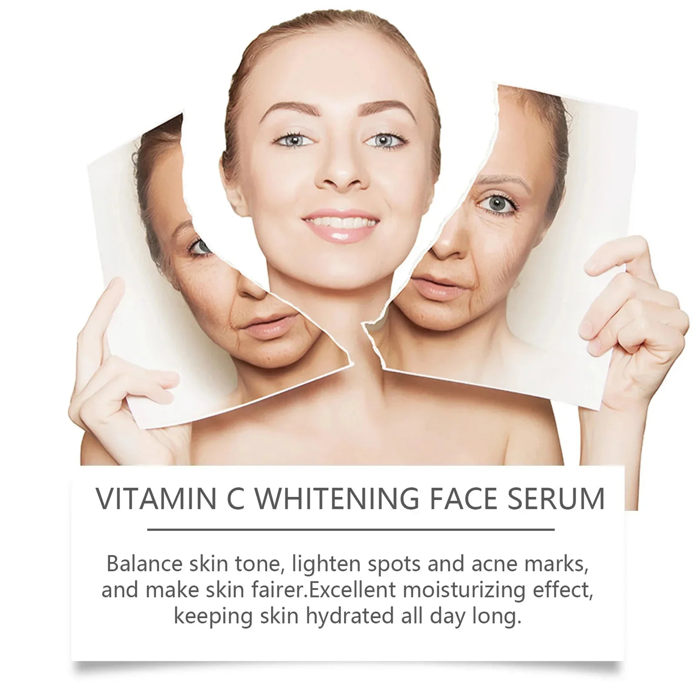 Vitamin C Whitening Serum Remove Freckles Dark Spots Face Essence Fade Melasma Melanin Brighten Repair Dull Skin Care Cosmetics