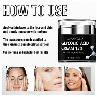 15% Glycolic Acid Cream Anti Wrinkle Face Cream Lifting Firming Cream Moisturizing Cream Exfoliating Cleaning Pore