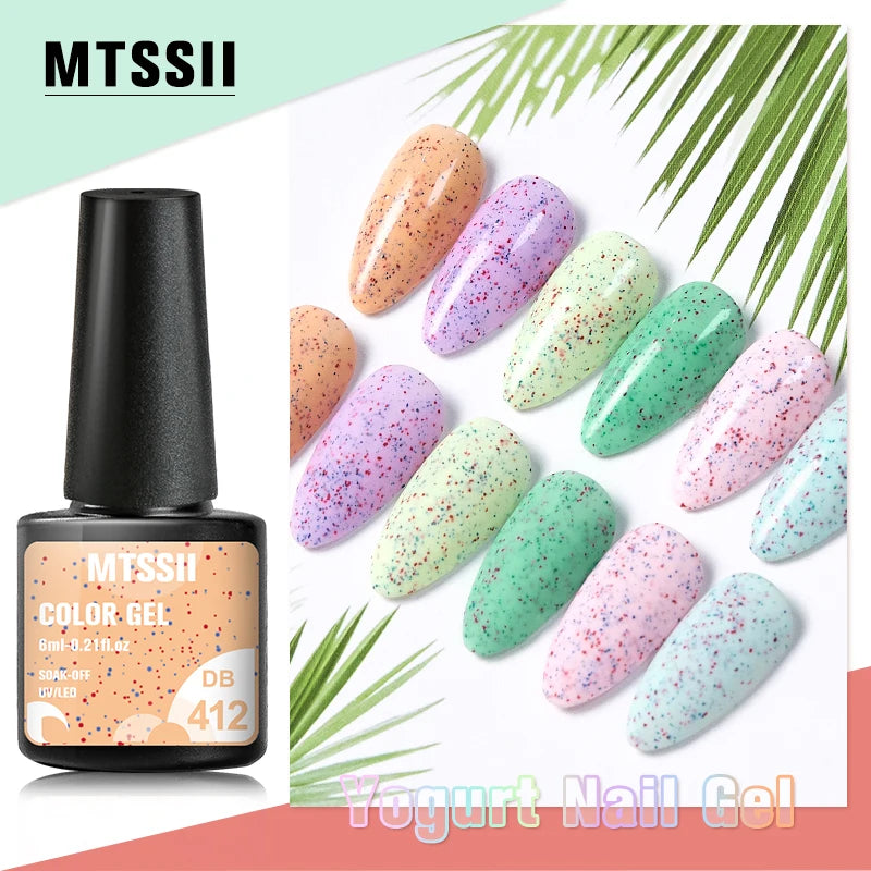 Mtssii 6ml Nail Gel Jelly Eggshell Gel Nail Polish Transparent Gel Soak Off Nail Art Gel UV LED Varnish