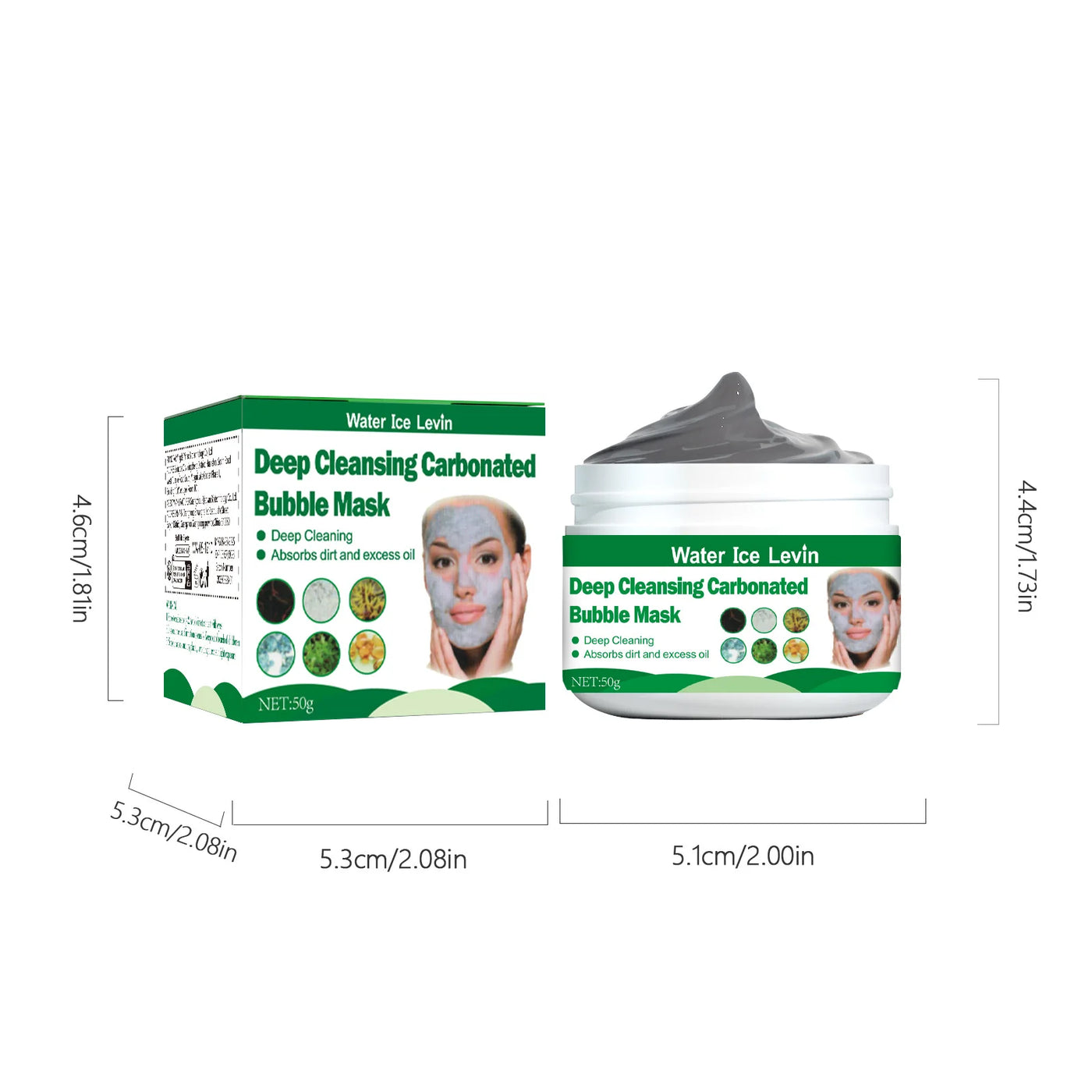 Carbonated Bubble Mask, Deep Cleans Pores, Moisturizes Skin, Gently, Suitable for Normal Skin, Ideal Facial Use