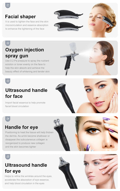 AOKO New10IN 1 Hydro Dermabrasion Aqua Peeling Ultrasound Facial Care Oxygen Injection Skin Rejuvenation Whiting Beauty Machine