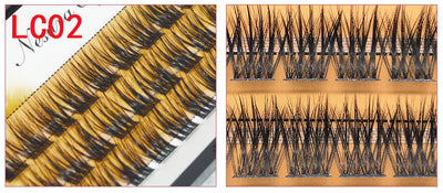 DIY Clusters Eyelash Extension, Dovetail, Segmented Lashes, 36 Volume, 3D Fluffy, Natural, Individual Bundles, LC02-7