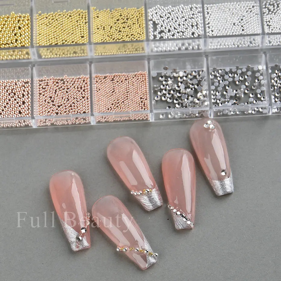 White Pearls Nail Art Rhinestones Half Round Bead Mixed Size Half Round Flatback Pearls For DIY Decoration Nail Bead Stones