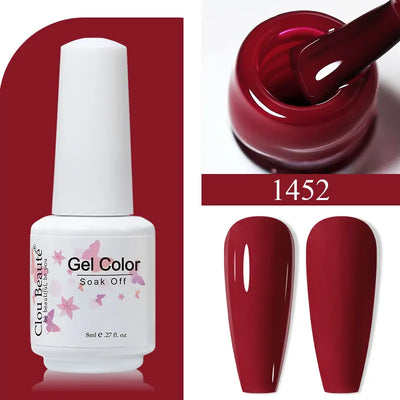 Clou Beaute 8ml Gel Polish Colorful Glitter UV Nail Gel Vernis Semi Permanent Glass Bottle Blue Green White Soak Off Gel Nail