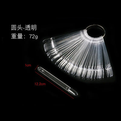 50Pcs/Set Nail Tips Colors Display Tools color plate practice nail plate fan-shaped Manicure Tools