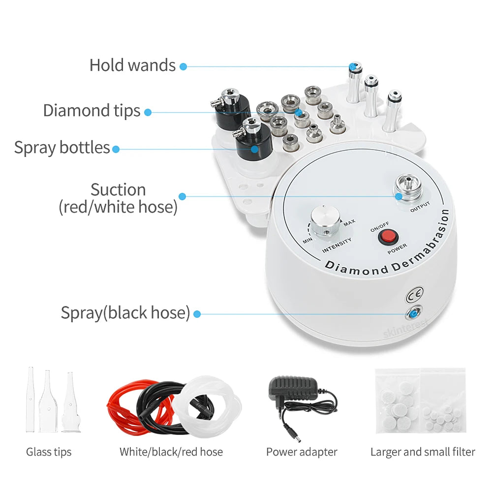 Diamond Microdermabrasion Machine Facial 3 in 1 Professional Exfoliation Blackhead Removal Acne Clearn Anti Aging Skincare Tool