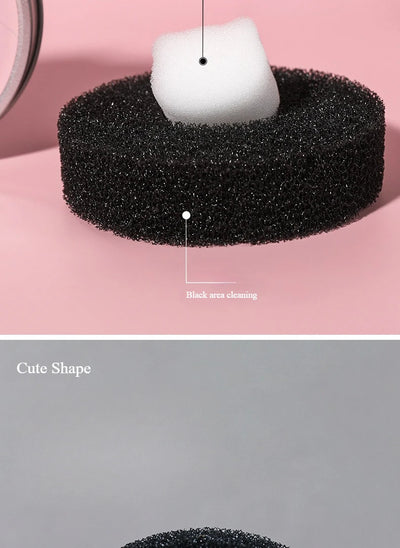 1 Piece Makeup Brush Cleaner Sponges Cosmetic Brush Drying Wash Eyeshadow Color Removal Portable Cleaning Case