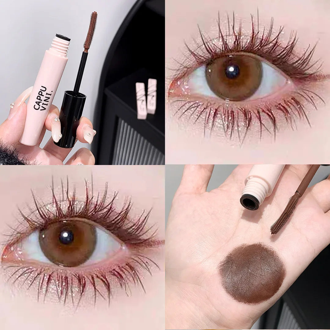 Waterproof Thick Lengthening Mascara 3D Fiber Lashes Black Brown Eyelash Extension Big Brush No Smudging Lasting Eye Cosmetics