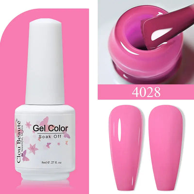 Clou Beaute 8ml Gel Polish Colorful Glitter UV Nail Gel Vernis Semi Permanent Glass Bottle Blue Green White Soak Off Gel Nail