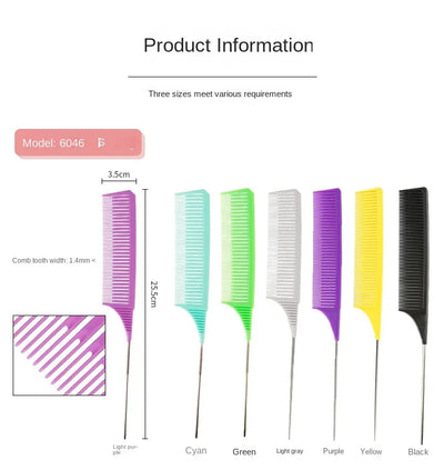 3pcs Hairbrush Hair Styling Combs Tailed Comb Set Coloring Dyeing Comb Salon Tool Sectioning Highlighting Weaving Cutting Comb