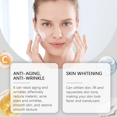 Hoygi Vitamin C Walnut Antioxidant Cream Brightening Tone Evening Dark Spot Correcting Hydrating Lightweight Fast Absorbing Skin