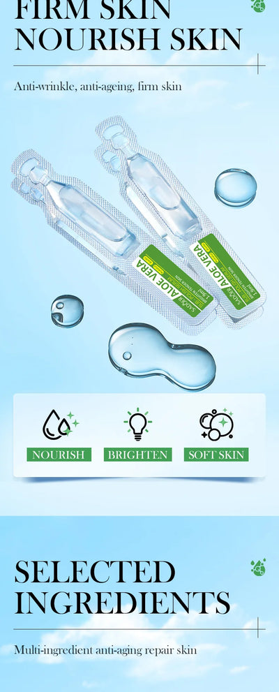 SADOER Aloe Vera Anti Aging Face Serum Moisturizing Brightening Firming Hydrating Facial Essence Beauty Face Skin Care Products