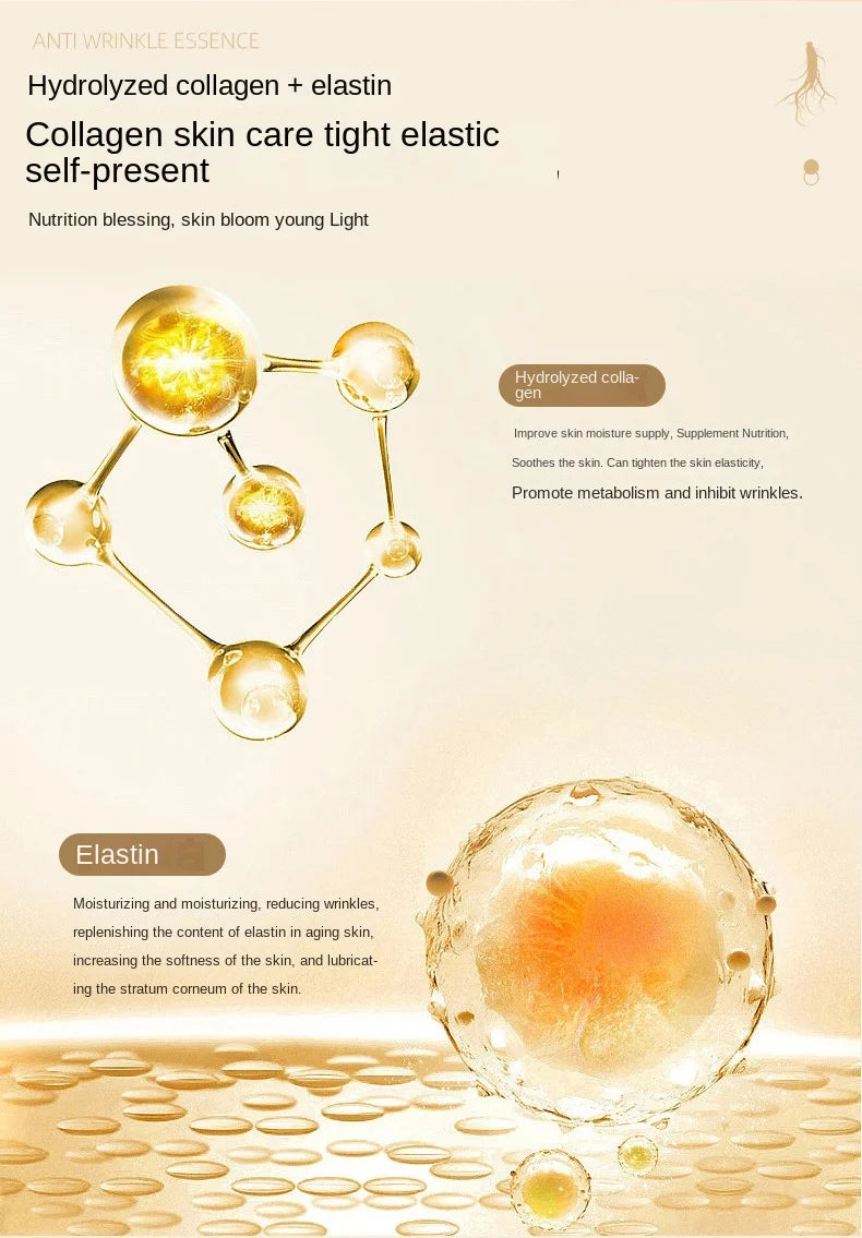 120ml Gold Ginseng Face Essence Anti Wrinkle and Rejuvenating Facial Serum Toner, Shrinks Pores, Moisturizes, Lifts and Tightens