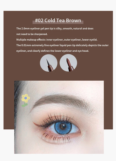 Eyeliner Double Head Pen For Smooth And Delicate Eye Makeup  Quick Drying Film Forming Waterproof And Sweat Proof Eye Makeup