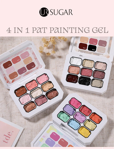 UR SUGAR 9 Colors 4 In 1 Pat Painting Gel Y2K Gradient Blush Color Semi Permanent Soak Off UV&LED Gel Nail Art Creation Salon DI