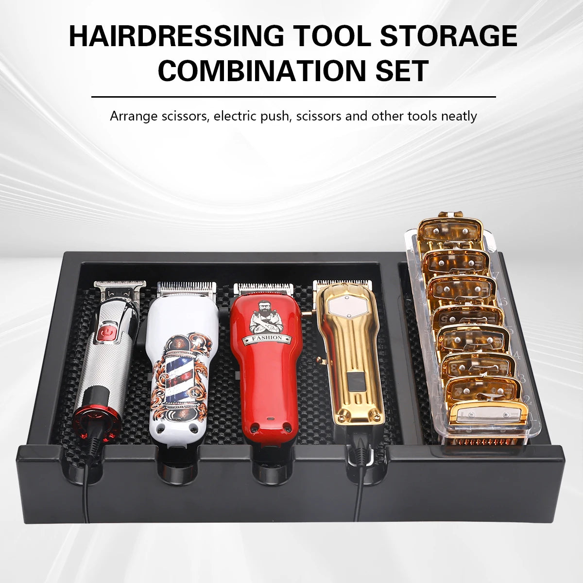 Barber Tray Holder Multifunctional Anti Slip Detachable Hair Comb Scissors Rack Hairdressing Tools Box Barbershop Accessories