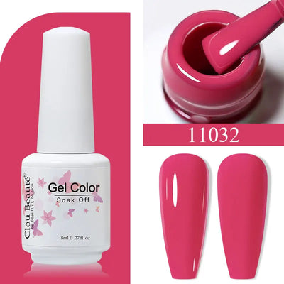 Clou Beaute 8ml Gel Polish Colorful Glitter UV Nail Gel Vernis Semi Permanent Glass Bottle Blue Green White Soak Off Gel Nail