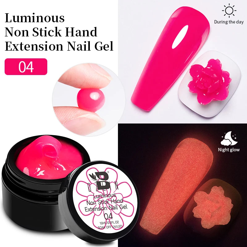 30g Dopamine Sequin Flexible 3D Gel Non Stick Hand Solid Extension Nail Gel Nude Pink White Extension Gel Rhinestone Glue Gel