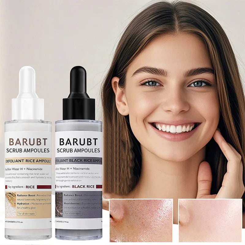 Essence Toner White Rice+black Rice Ampoule Skin Softening Essence Exfoliate Face Scrub Dead Skin Fade Essence Brighten Body