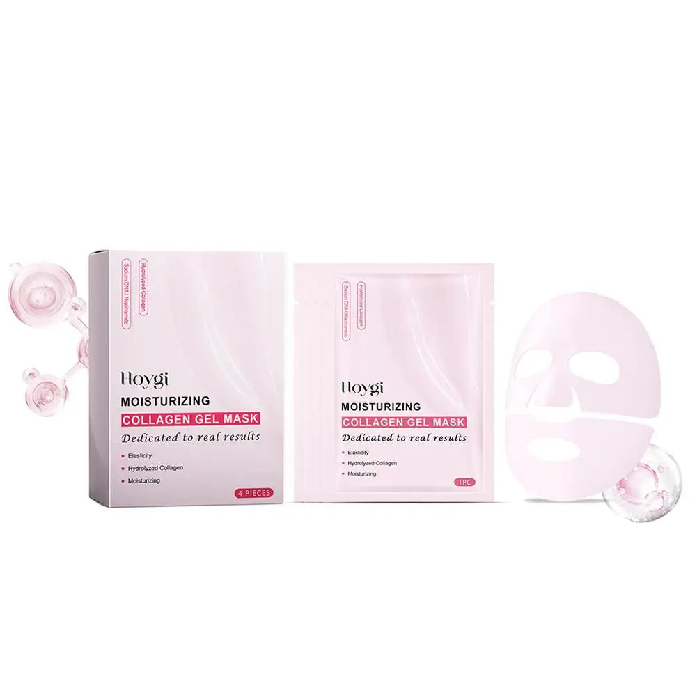 4PCS Pink Bio Collagen Gel Salmon Pdrn Face Mask Deep Hydrating Overnight Moisturizing Hydrogel Jelly Face Sheeets Balance Skin