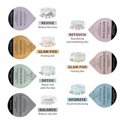 Foreverlily 5 pcs CO2 Pods Set For CO2 Bubble Pen Aqua Face Cleaning CO2 Capsule Gels Facial SPA Beauty Restart Kit Skin Care