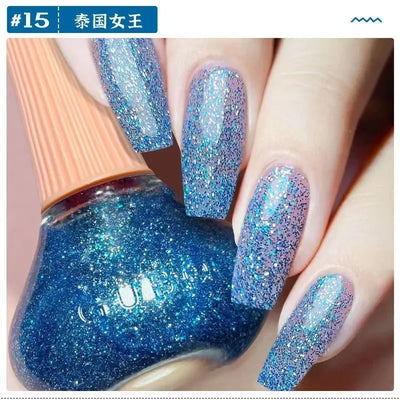 45 Colors Nail Polish Oil-based Nails Polish No-bake Quick Dry Non-tear Small Glitter Nail Gel Transparent Red Nail Art