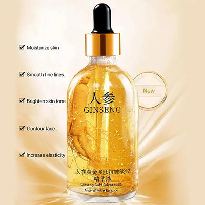 NEW 100ml/120ml Gold Ginseng Face Essence Polypeptide Anti-wrinkle Lightning Moisturizing Facial Serum Skin Care Products