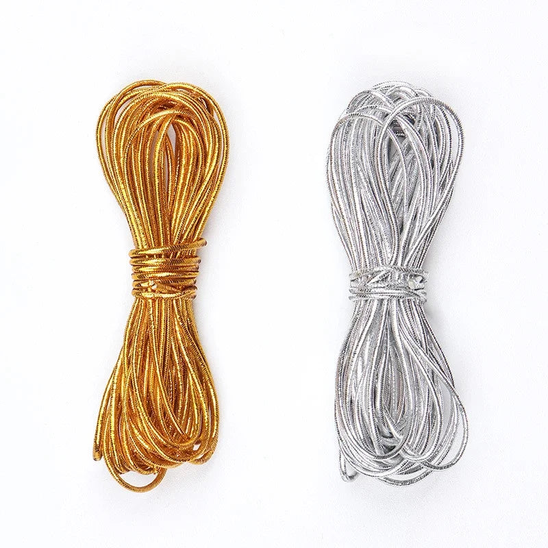 Dreadlock Braids Hair Accessories Silver Gold Braiding Hair Deco Styling Shimmer Stretchable African Braid Braided Elastic Cord