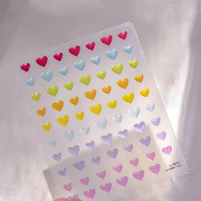 Cat's Eye 5D Gradient European Love Heart Gem Wing Crystal Geometric Colorful Self Adhesive Nail Art Stickers Manicure Decals