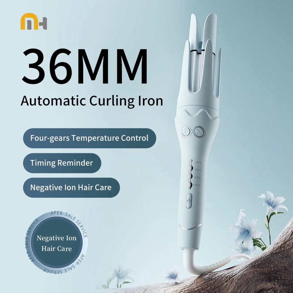 Automatic Hair Curler 36mm Auto Rotating Curling Iron NegativeIon Hair Curling Iron Roller Electric CurlyWaver Iron Styling Tool