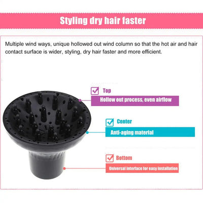 Hair Dryer Diffuser Hairdryer Cover Nozzle Hair Dryer Curl Durable Heat-resistant Curl Diffuser Curly Styling Hairdressing Tool