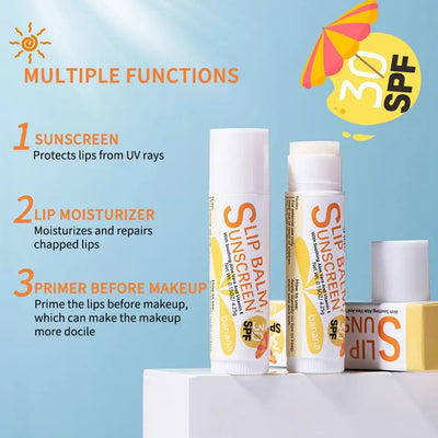 Natural Lip Balm Lip Care Products SPF 30 Sunscreen Fruit Flavor Lip Balm Long-Lasting Moisture Lip Balm Sticks For Cracked Lips