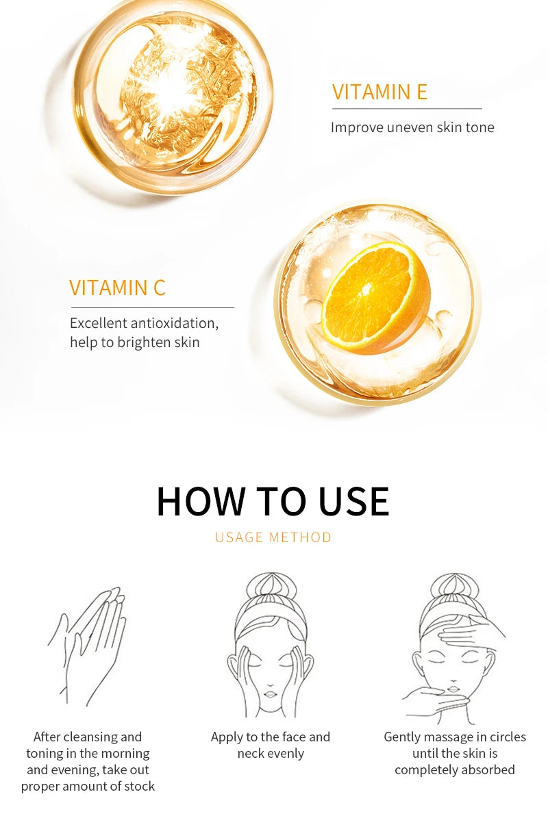 Natural Vitamin Serum Original Face Dark Spot Whitening Brighten Moisturizing VC Essence For Stretch Mark korean skin care