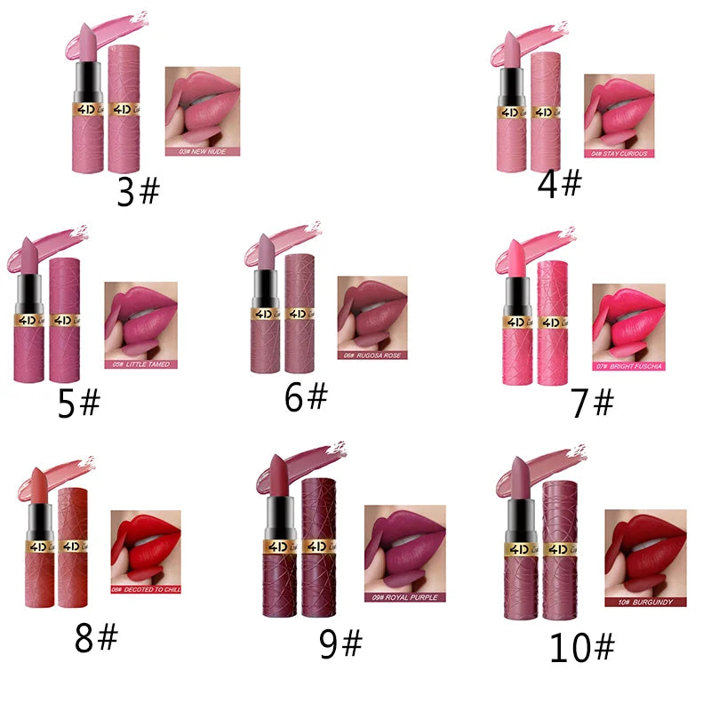 12 color lipstick matte fog lipstick lip glaze waterproof, non fading, non stick cup, suitable for goddess