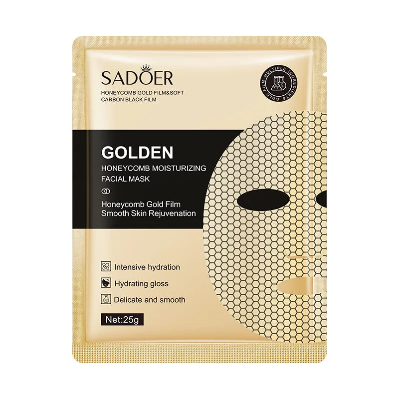 5pcs SADOER 24K Golden Moisturizing Facial Masks Face skincare Firming Nourishing Smooth Skin Rejuvenation Face Mask Sheets Mask