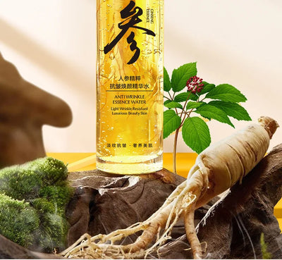 120ml Gold Ginseng Face Essence Anti Wrinkle and Rejuvenating Facial Serum Toner, Shrinks Pores, Moisturizes, Lifts and Tightens