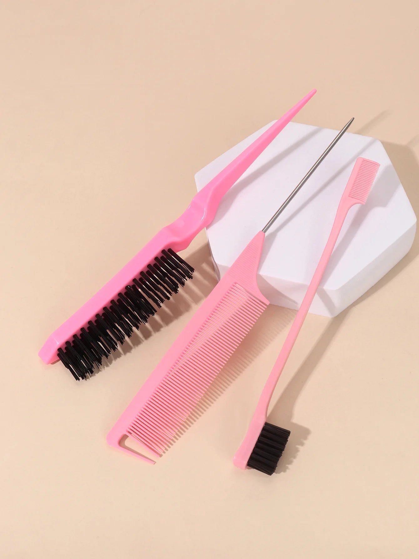 3pcs/set Double Sided Hair Edge Brush Set Hair Styling Comb Control Brush Accessories Hairline Brush Comb Styling Partition Comb