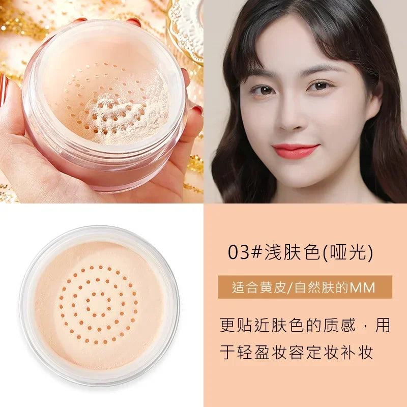 Hojo Angel Matte Translucent Setting Powder Face Powder Oil-Control Waterproof Brighten Long Lasting Base Makeup Cosmetics